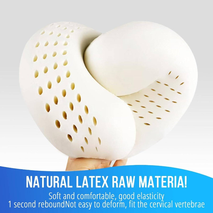 Travel Pillow, Natural Latex Neck Pillow, Comfortable Airplane Travel Pillow, Supports and Neck, Essential Long Distance Travel,